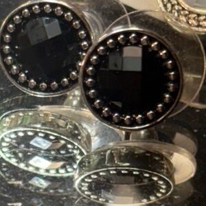 Napier Black and Silver Stud Earrings